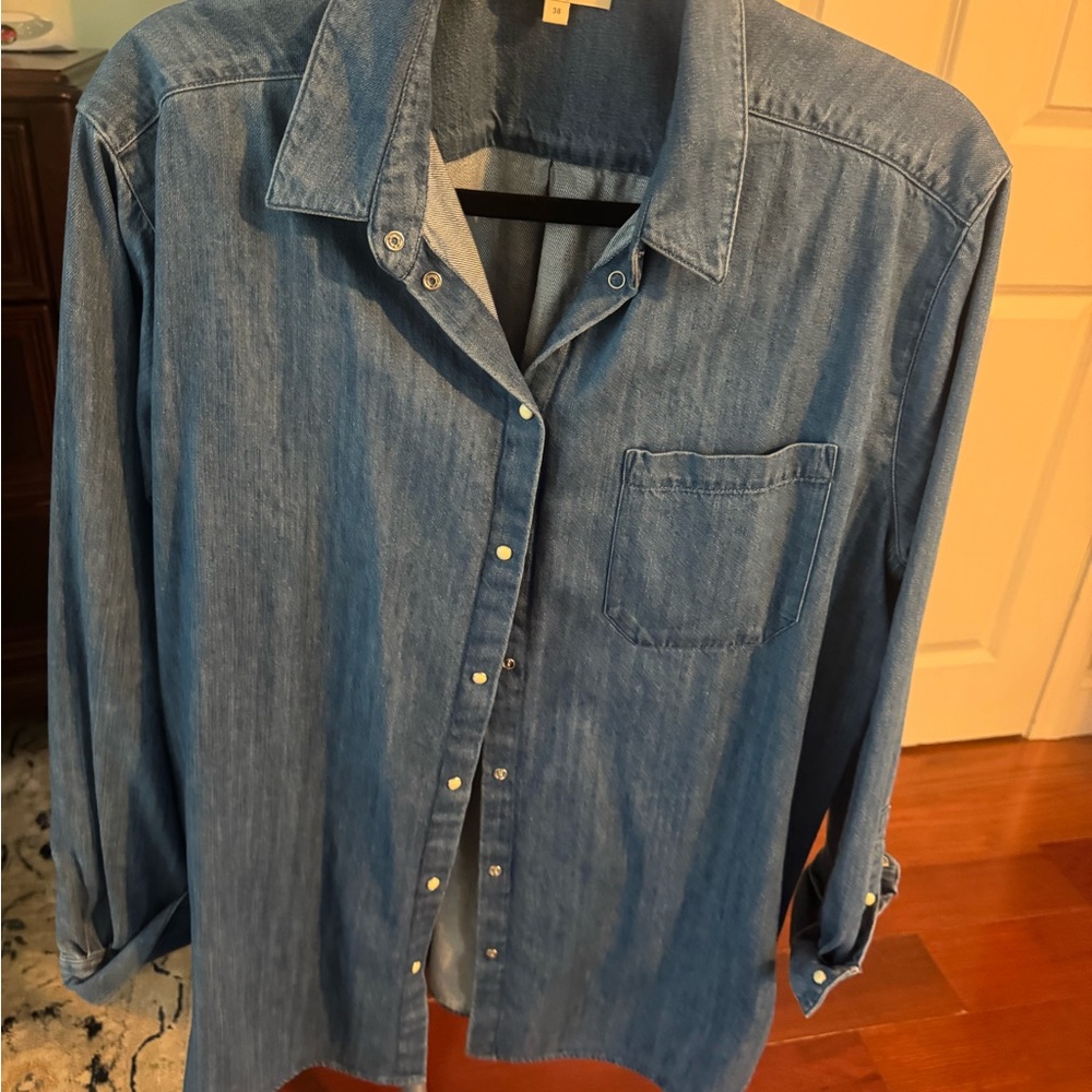 Sezane Max shirt in medium denim
